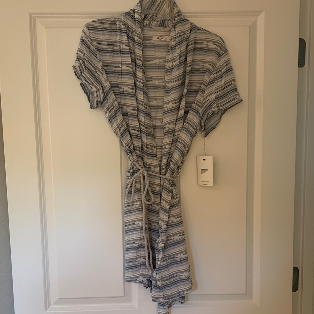 UGG Blue and White Striped Serape
